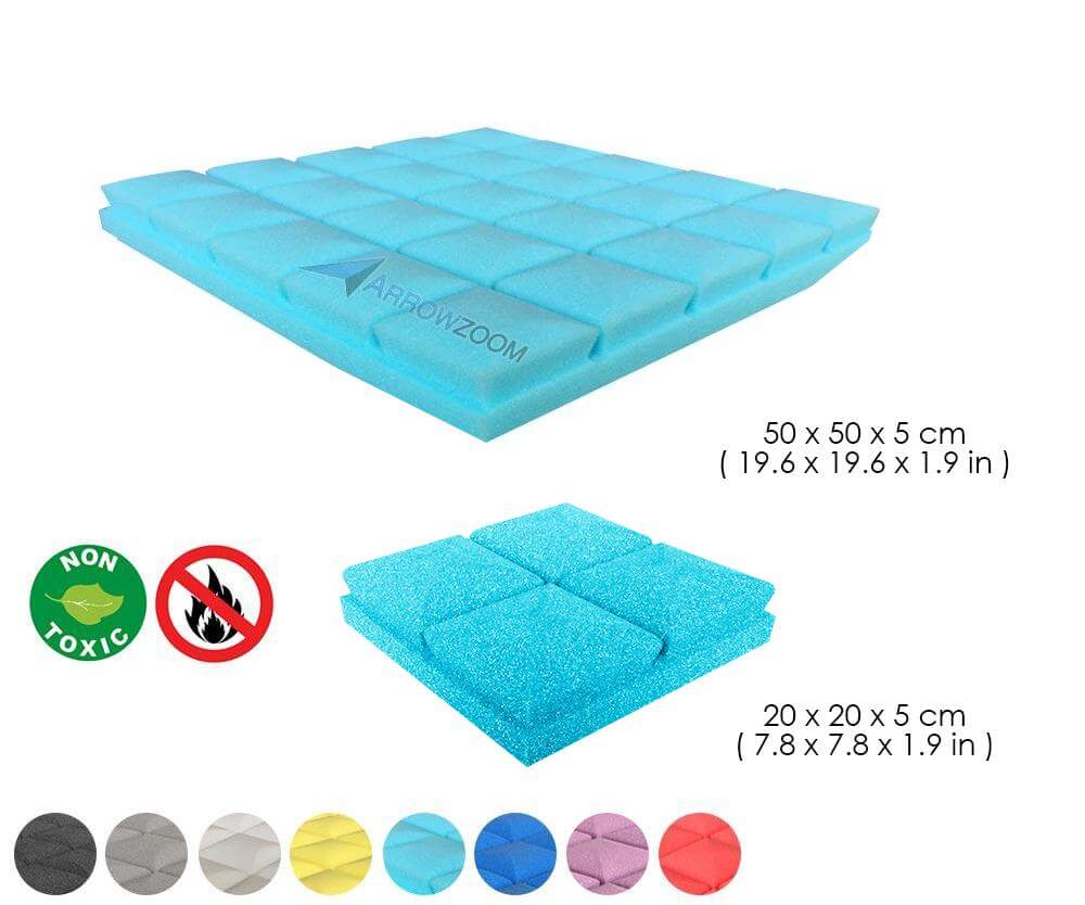 Arrowzoom Acoustic Hemisphere Grid Foam - Solid Colors - KK1040 Baby Blue / 1 Piece - 20 X 20 X 5cm / 7.8 X 7.8 X 1.9 in