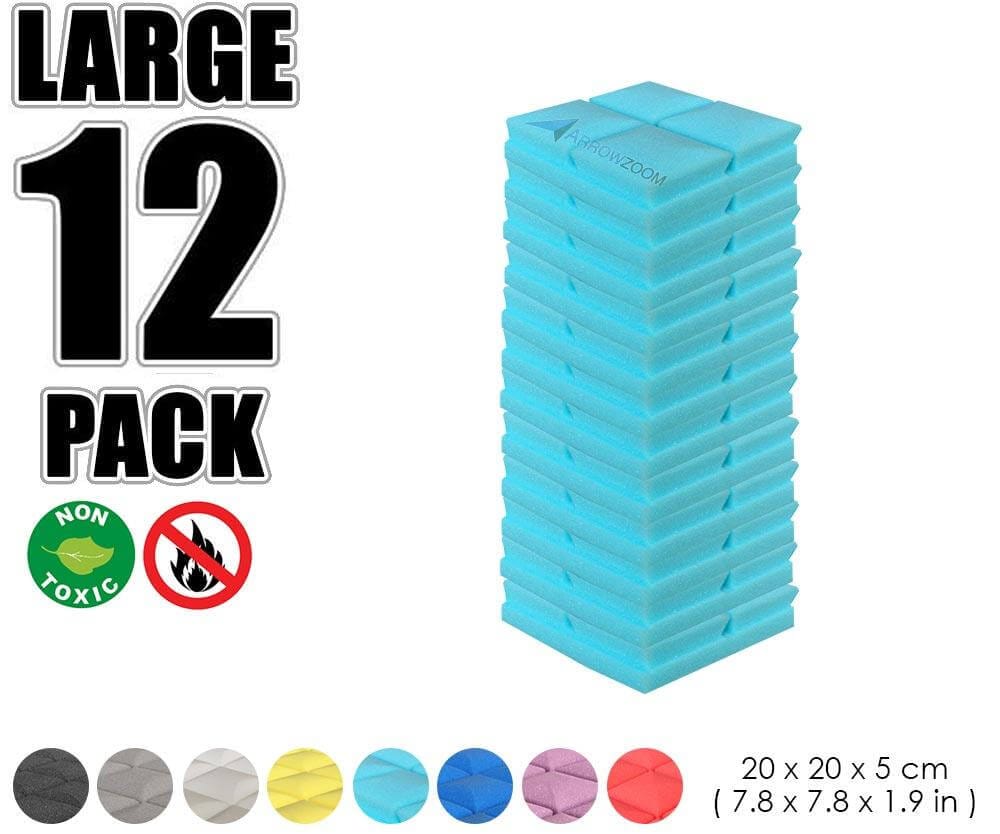 Arrowzoom Acoustic Hemisphere Grid Foam - Solid Colors - KK1040 Baby Blue / 12 Pieces - 20 X 20 X 5cm / 7.8 X 7.8 X 1.9 in