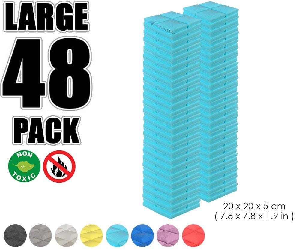 Arrowzoom Acoustic Hemisphere Grid Foam - Solid Colors - KK1040 Baby Blue / 48 Pieces - 20 X 20 X 5cm / 7.8 X 7.8 X 1.9 in
