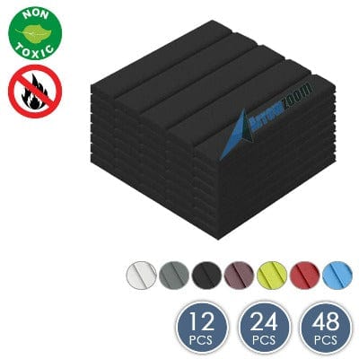 Arrowzoom Flat Wedge Series Acoustic Foam - Solid Colors - KK1035 Black / 12 / 25 X 25 X 2cm (9.8 X 9.8 X 0.8 in)