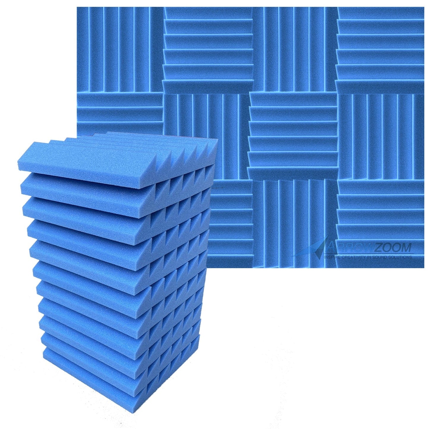 Arrowzoom™ PRO Series Soundproof Foam - Triangle Pro - KK1243 Blue / 12 pieces