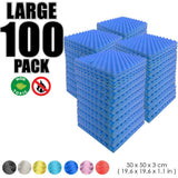 Arrowzoom 100 pcs Bundle Acoustic Foam Eggcrate / 100 Pieces - 50 x 50cm / Blue