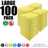 Arrowzoom 100 pcs Bundle Acoustic Foam Eggcrate / 100 Pieces - 50 x 50cm / Yellow