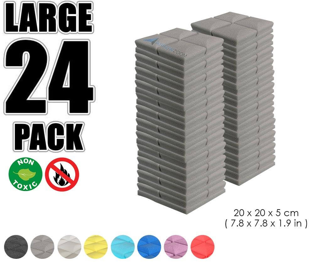Arrowzoom Acoustic Hemisphere Grid Foam - Gray - KK1040 - Size: 24 Pieces - 20 X 20 X 5cm