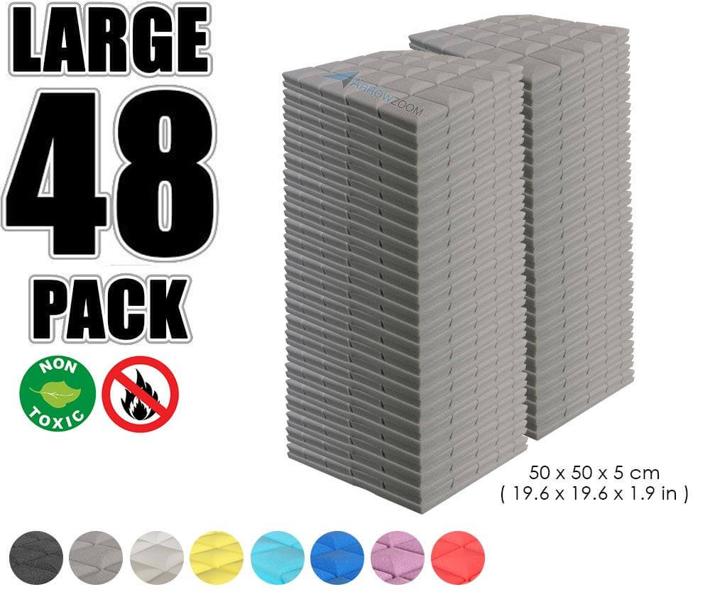 Arrowzoom Acoustic Hemisphere Grid Foam - Gray - KK1040 - Size: 48 Pieces - 50 X 50 X 5cm