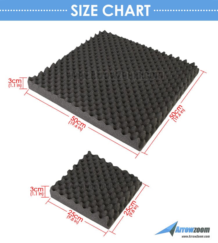 New 24 Pcs Bundle Egg Crate Convoluted Acoustic Tile Panels Sound Absorption Studio Soundproof Foam KK1052