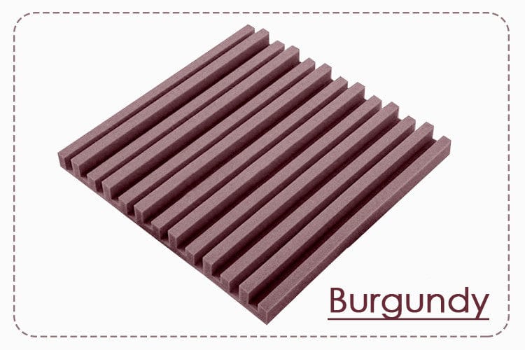 New 24 pcs Pearl White and Burgundy Bundle Metro Striped Ceiling Insulation Acoustic Panels Sound Absorption Studio Soundproof Foam KK1041