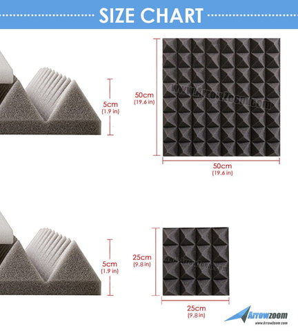 New 4 pcs Bundle Pyramid Tiles Acoustic Panels Sound Absorption Studio Soundproof Foam 8 Colors KK1034