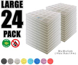 Arrowzoom Acoustic Hemisphere Grid Foam - White - KK1040 - Size: 24 Pieces - 50 X 50 X 5cm