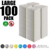 Arrowzoom 100 pcs Bundle Acoustic Foam Pyramid / 100 Pieces - 50 x 50cm / Gray