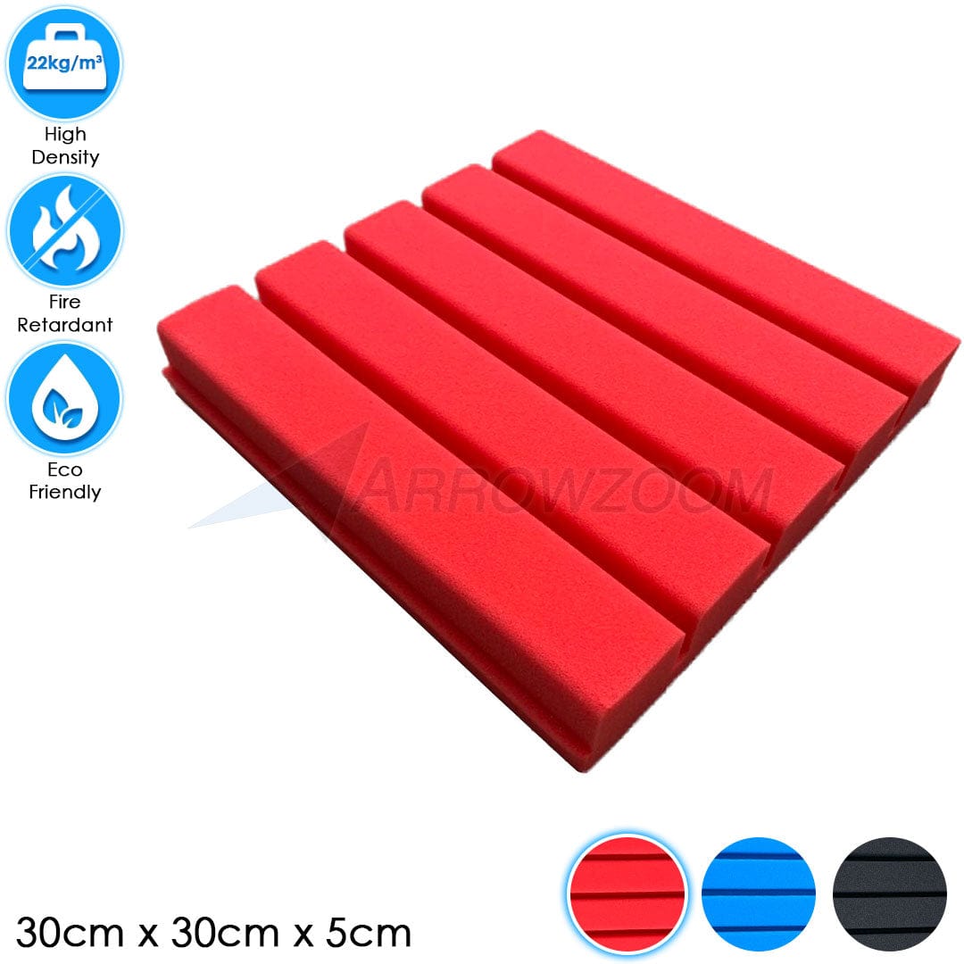 Arrowzoom™ PRO Series Soundproof Foam - Flat Wedge Pro - KK1198 Red / 1 piece