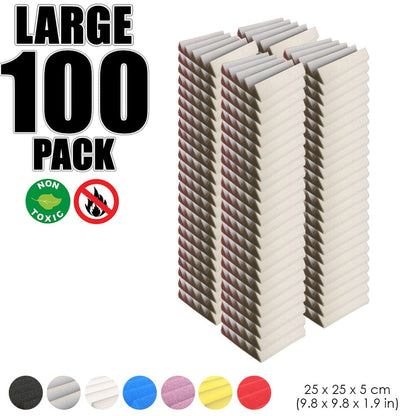 Arrowzoom 100 pcs Bundle Acoustic Foam Wedge / 100 Pieces - 25 x 25cm / Gray