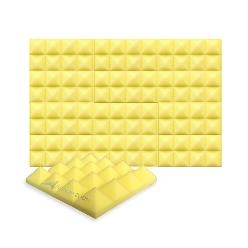 New 6 Pcs Bundle Pyramid Tiles Acoustic Panels Sound Absorption Studio Soundproof Foam 8 Colors KK1034 Arrowzoom.