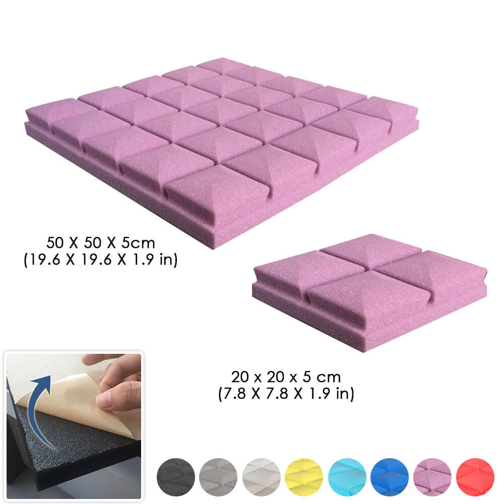 Arrowzoom Hemisphere Grid Adhesive Backed Series Acoustic Foam - Burgundy - KK1056 - Size: 1 Piece 20 x 20 x 5cm