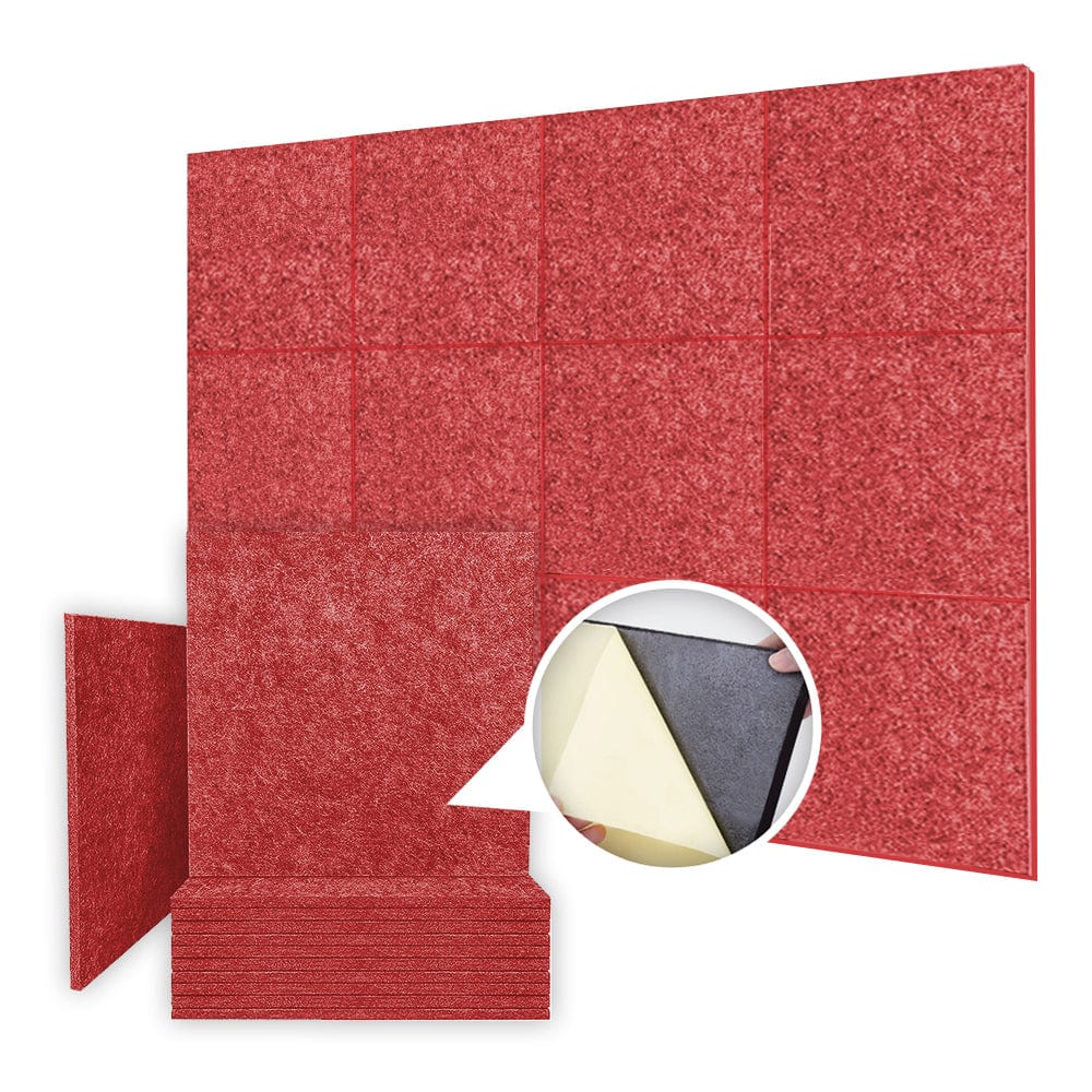 Arrowzoom Self Adhesive Sound Deadening Polyester Fabric Panel - Solid Colors - KK1261 12 / Red