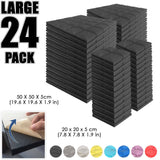 Arrowzoom Hemisphere Grid Adhesive Backed Series Acoustic Foam - Black - KK1056 - Size: 24 PIECES - 20 x 20 x 5 cm