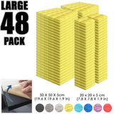 Arrowzoom Hemisphere Grid Adhesive Backed Series Acoustic Foam - Solid Colors - KK1056 48 PIECES - 20 x 20 x 5 cm / Yellow