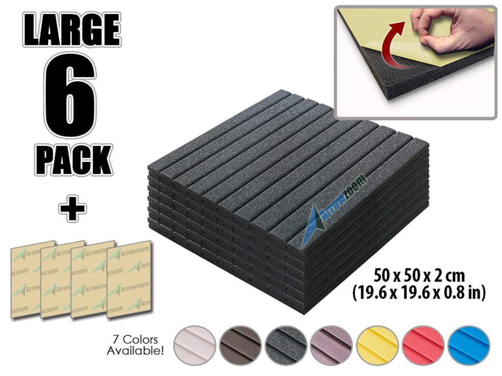 New 6 pcs Bundle Wedge Adhesive Backed Tiles Acoustic Panels Sound Absorption Studio Soundproof Foam 7 Colors KK1054 Arrowzoom.