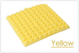 Arrowzoom Pyramid Adhesive Backed Tiles Series Acoustic Foam - Solid Colors - KK1053 Yellow / 1 Piece - 50 x 50 x 5 cm / 20 x 20 x 2 in