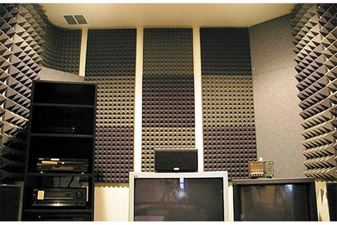New 4 pcs Black Corner Bass Trap Set Acoustic Panels Sound Absorption Studio Soundproof Foam KK1043