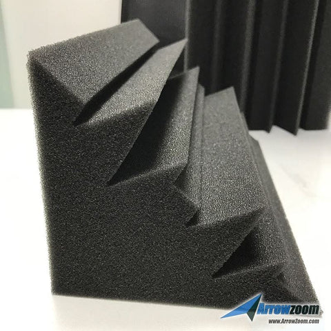 New 4 Pcs Bundle Black Bass Trap Acoustic Panels Sound Absorption Studio Soundproof Foam 2 Colors KK1133