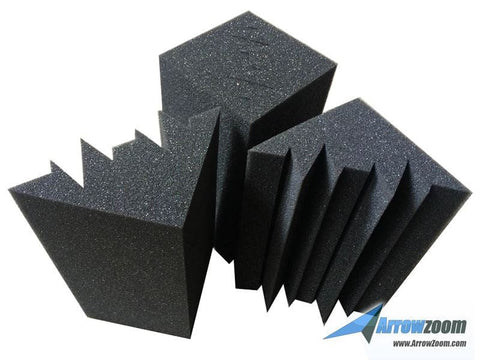 New 4 Pcs Bundle Black Bass Trap Acoustic Panels Sound Absorption Studio Soundproof Foam 2 Colors KK1133