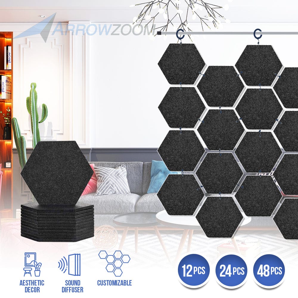 Arrowzoom Hanging Hexagon Sound Absorbing Clip-On Tile - KK1240