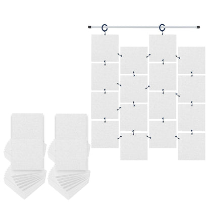 Arrowzoom Hanging Square Sound Absorbing Clip-On Tile - KK1241 White / 48 pieces - 30 x 30 x 1cm /( 11.8 x 11.8 x 0.4 in)