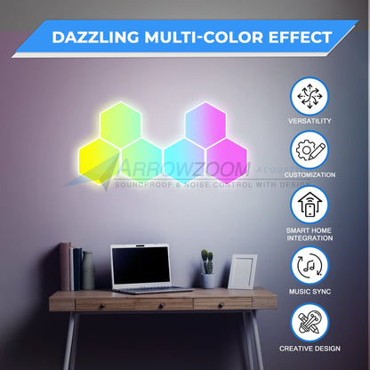 Arrowzoom Hexa Multi Light Panels - Smart RGBIC Wall Lights with Music Sync - KK1388