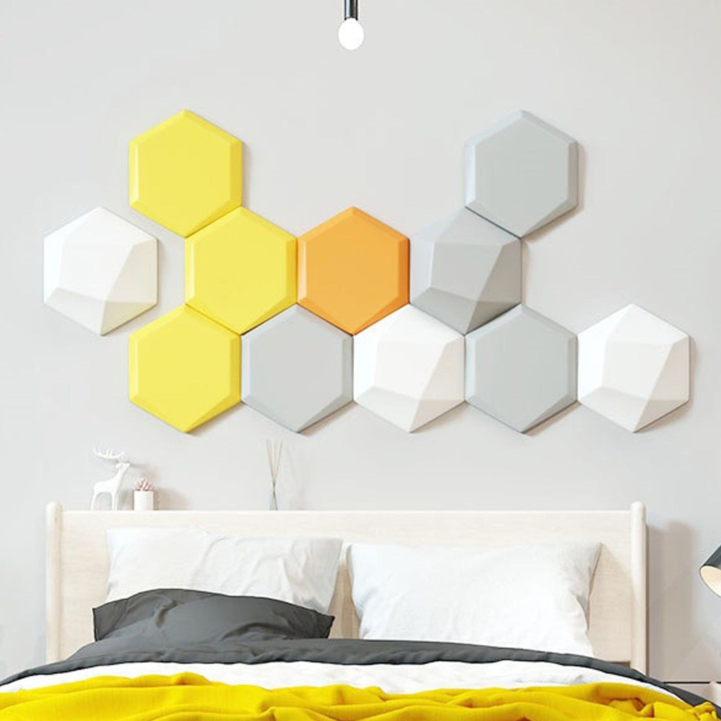 Arrowzoom Hillside Dawn 3D Hexagon Adhesive Sound Absorbing Panels - KK1337