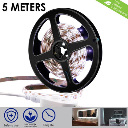 Arrowzoom 5 Meters LED Light Strip Adhesive Backed Flexible Lamp Tape Sensor Switch USB Powered KK1185