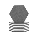 Arrowzoom Hexagon Felt Sound Absorbing Wall Panel - Gray and White - KK1224 12 pieces - 17 x 20 x 1cm / 6.7 x 7.8 x 0.4 in / Gray and White