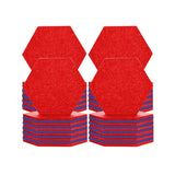 Arrowzoom Hexagon Felt Sound Absorbing Wall Panel - Red and Blue - KK1224 48 pieces - 17 x 20 x 1cm / 6.7 x 7.8 x 0.4 in / Red and Blue