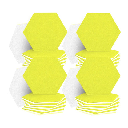 Arrowzoom Hexagon Felt Sound Absorbing Wall Panel - Yellow and White - KK1224 48 pieces - 26 x 30 x 1cm / Yellow and White