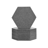 Arrowzoom Hexagon Felt Sound Absorbing Wall Panel - Solid Color - KK1224 Gray / 12 pieces - 17 x 20 x 1cm
