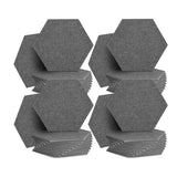 Arrowzoom Hexagon Felt Sound Absorbing Wall Panel - Solid Color - KK1224 Gray / 48 pieces - 26 x 30 x 1cm