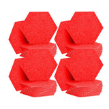 Arrowzoom Hexagon Felt Sound Absorbing Wall Panel - Solid Color - KK1224 Red / 48 pieces - 26 x 30 x 1cm