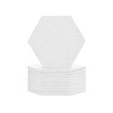 Arrowzoom Hexagon Felt Sound Absorbing Wall Panel - Solid Color - KK1224 White / 12 pieces - 17 x 20 x 1cm