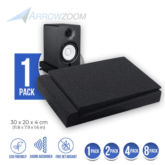 Arrowzoom Sound Deadening Speaker Riser Foam - Studio Monitor Pad - KK1108