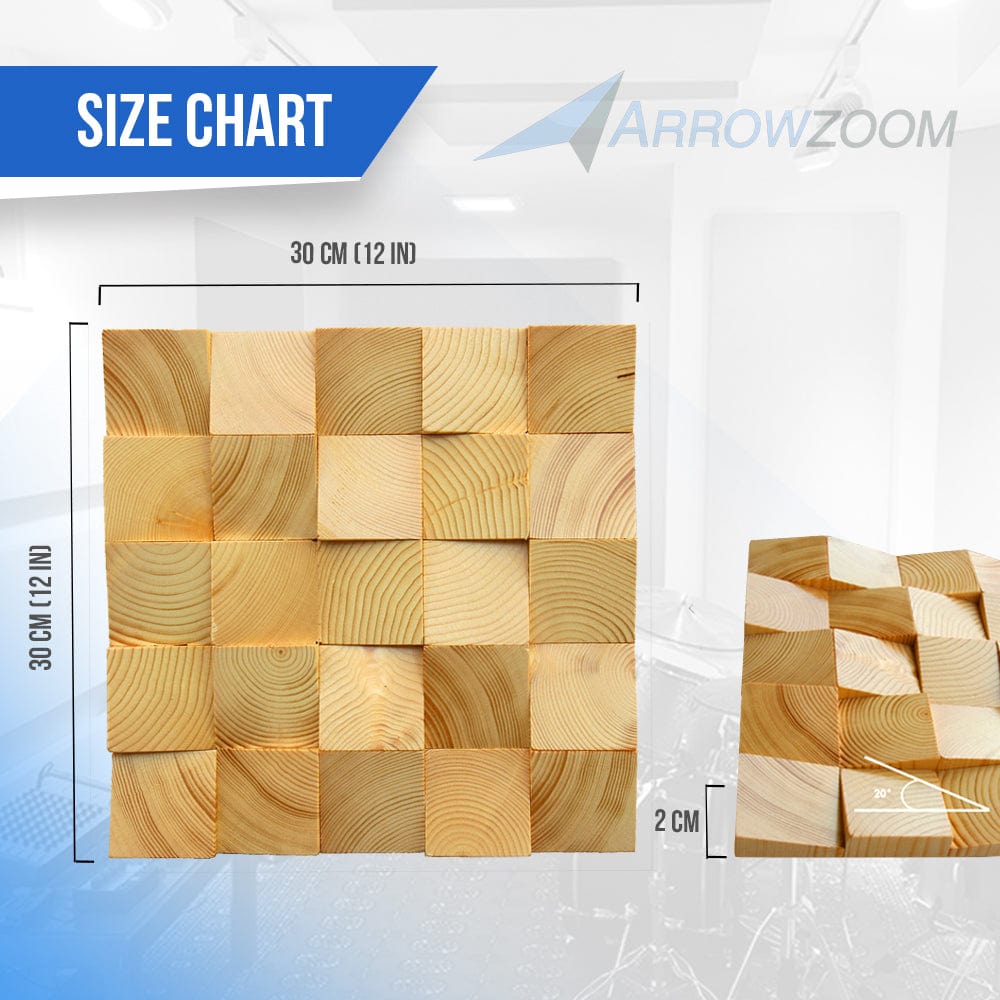 Arrowzoom™ Genuine 3D Geometric Style Wooden Wall Art Panel 30 x 30cm (12 x 12in) KK1234