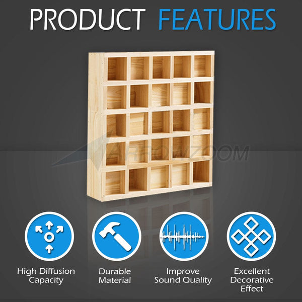 Arrowzoom™ Pro Acoustic Wood Diffuser Panel - 25 Grid - KK1201