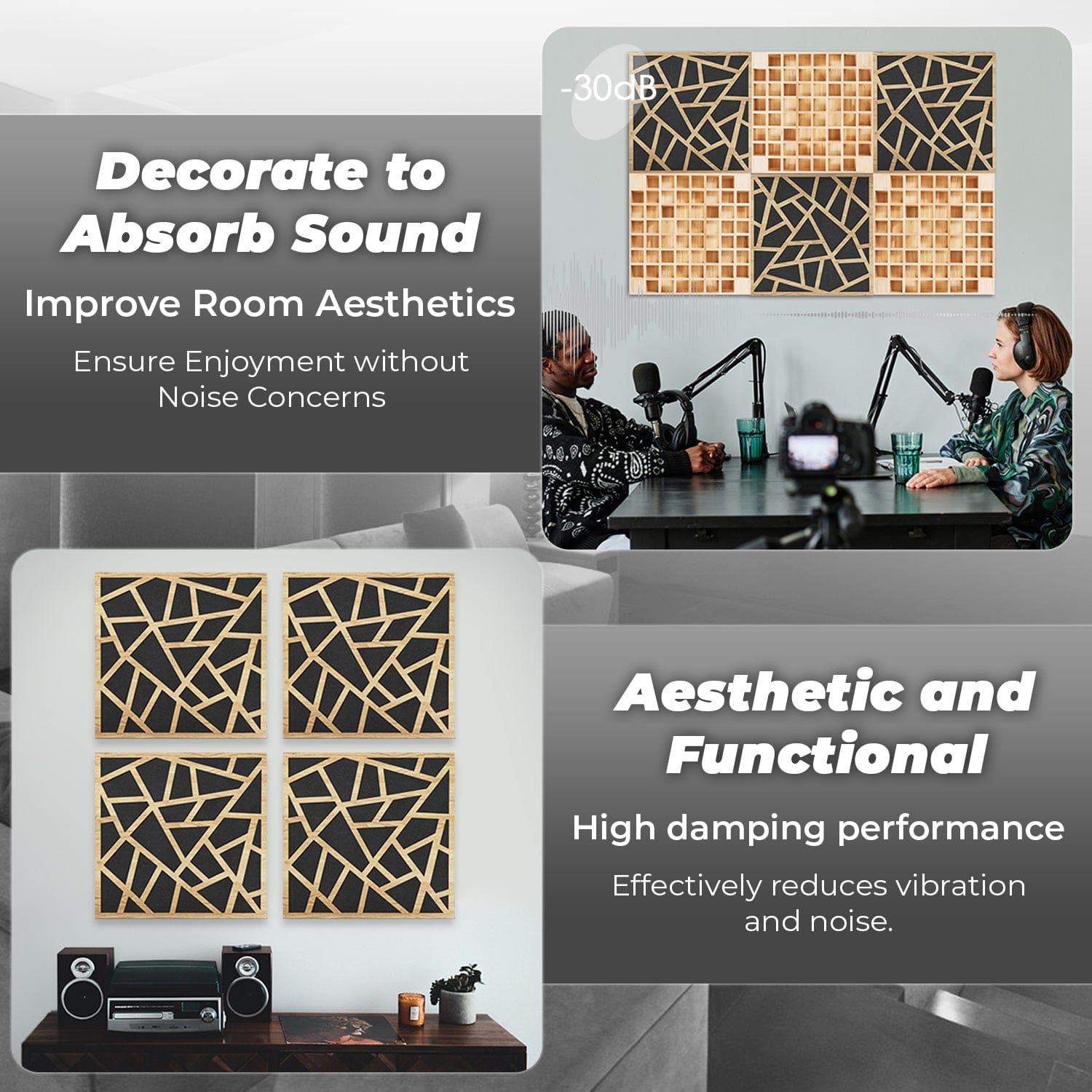 Arrowzoom™ Diffuse PRO Acoustic Wooden Panel - KK1247